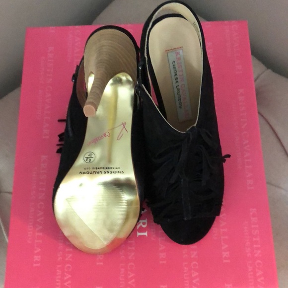 Kristin Cavallari x Chinese Laundry Lindy Kid Suede Black Heel Size 6.5 - Picture 8 of 11
